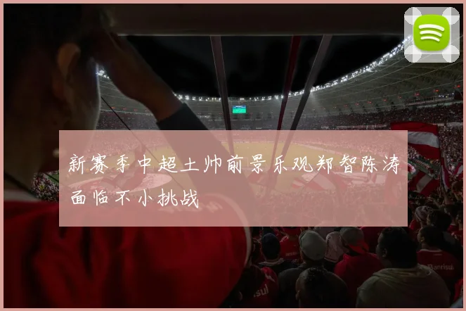 新赛季中超土帅前景乐观郑智陈涛面临不小挑战